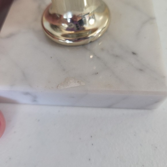 Vintage Italian Marble 3" Base Square Lamp Genie Handle Style 1950s Electric - Picture 11 of 15